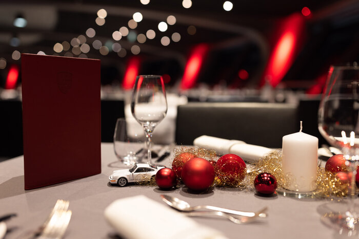table with christmas decor